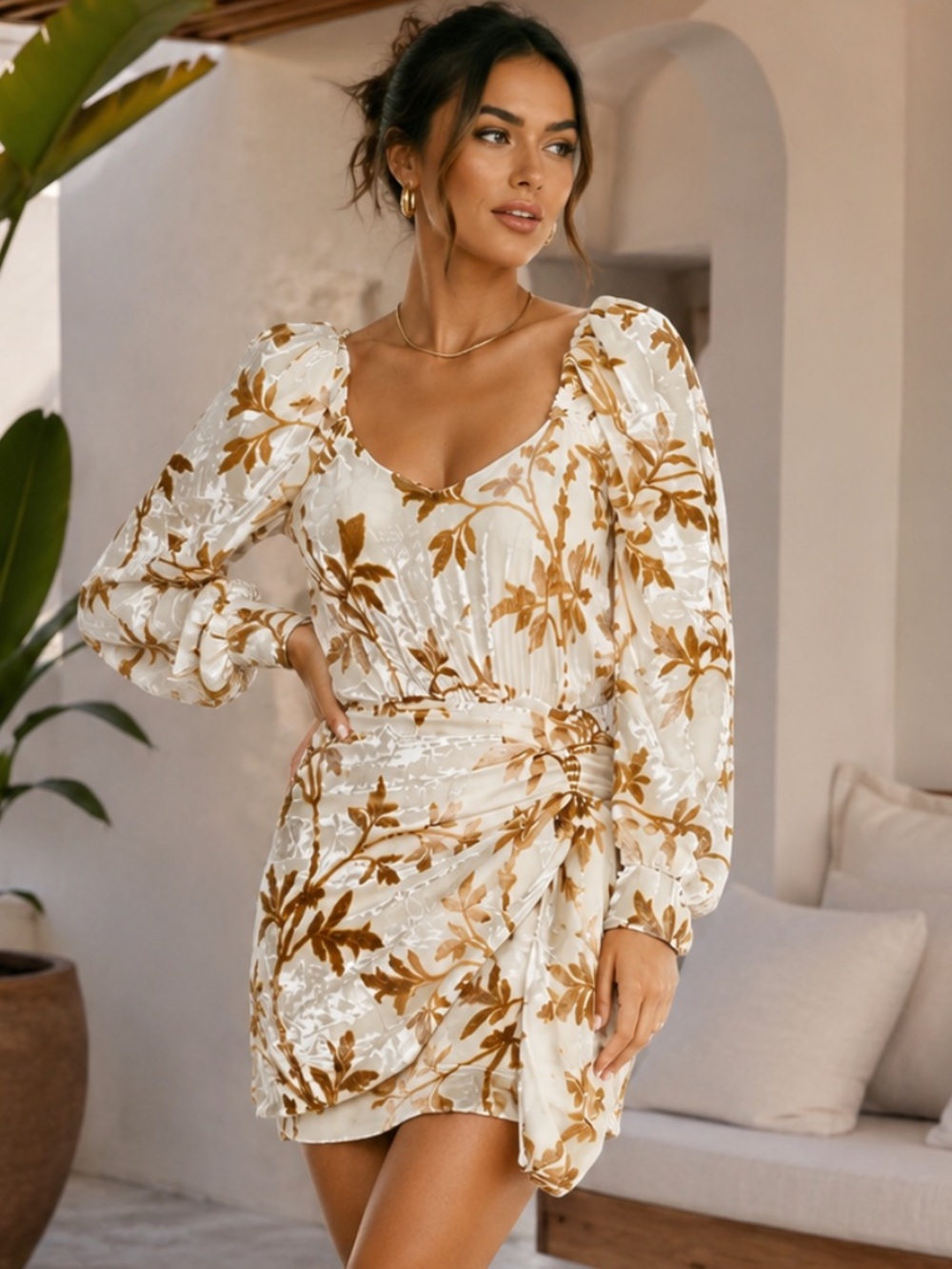 Dodo Bar Or Mona Velvet‎ Mini Jacquard Dress